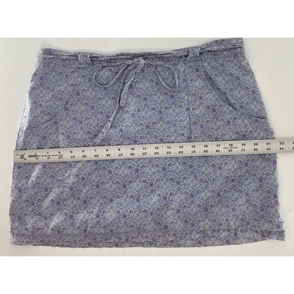 American Eagle Women’s Floral Cotton Mini Skirt Size 12 Drawstring Spring - Picture 5 of 7